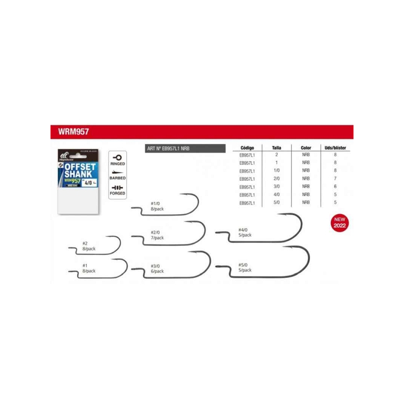 ANZUELO HAYABUSA 4/0 OFFSET SHANK WRM957