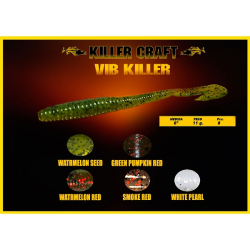 Killer Craft. Vib Killer WORM 6" WATERMELON SEED
