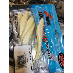 Z-MAN SCENTED JERK SHADZ 5" PEARL 5PK