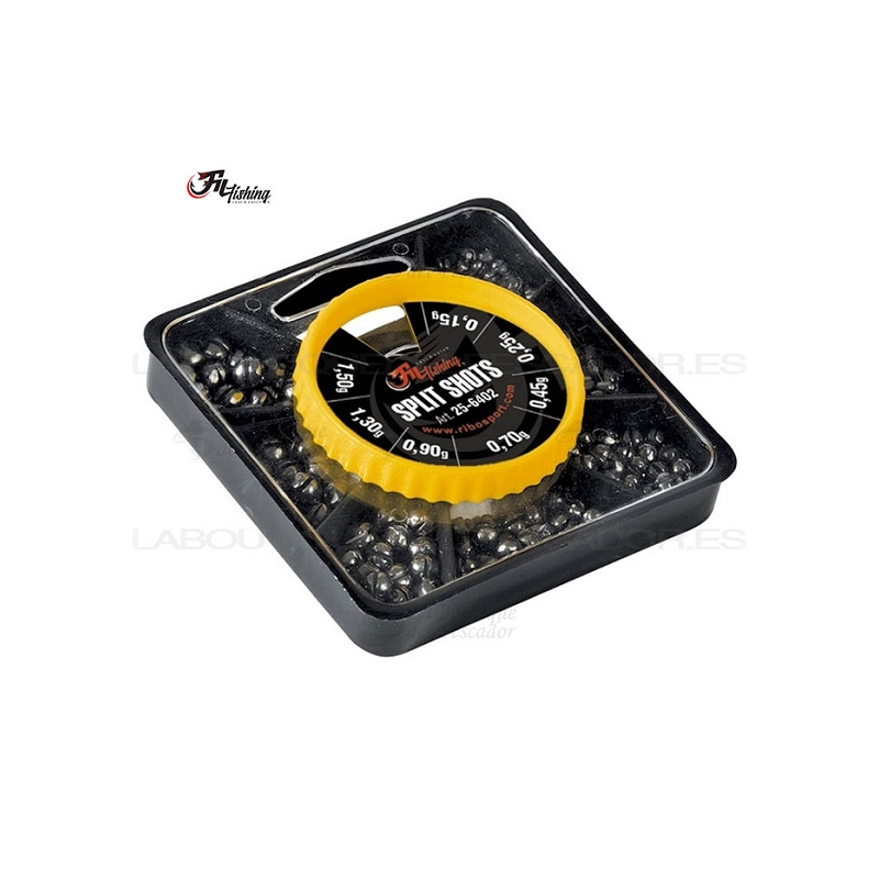 CAJA PLOMOS SPLITS SHOTS 0.15 - 1.50GR