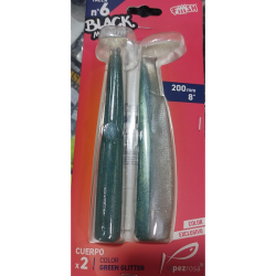 BLACK MINNOW 200 2 CUERPOS GREEN GLITTER