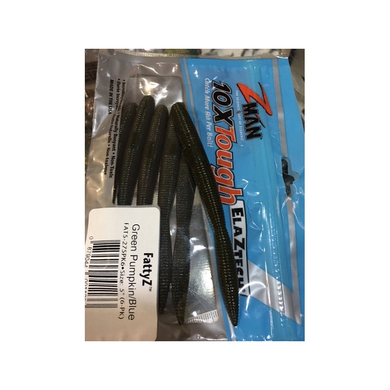 Z-MAN FATTYZ GREEN PUMPKING/BLUE 5" 6PK