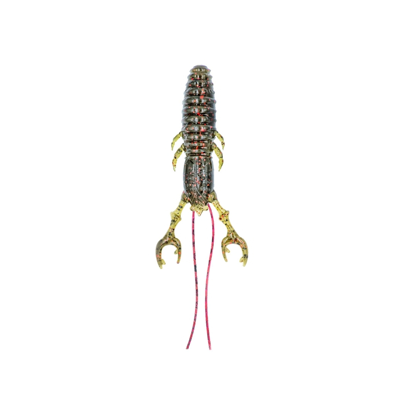 WALOBAITS MARAMBA CRAW 3" 008 GREEN PUMKING RED