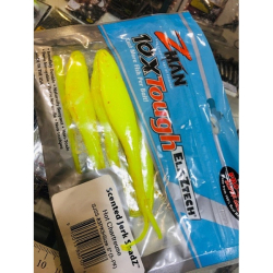 Z-MAN SCENTED JERK SHADZ 5" HOT CHARTREUSE 5PK