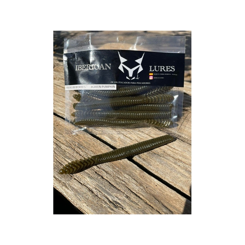 IBERICAN LURES WORM 5" GREEN PUMKING