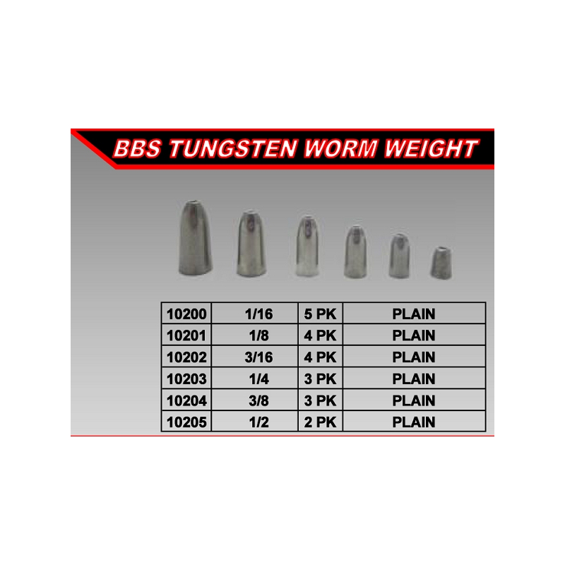 TUNGSTEN WORM WEIGHT 1/2 14GR