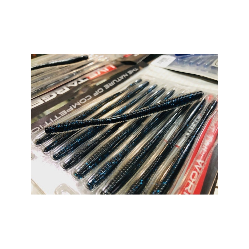 LIVE TARGET 5.5" STRAIGHT TAIL WORM BLACK BLUE